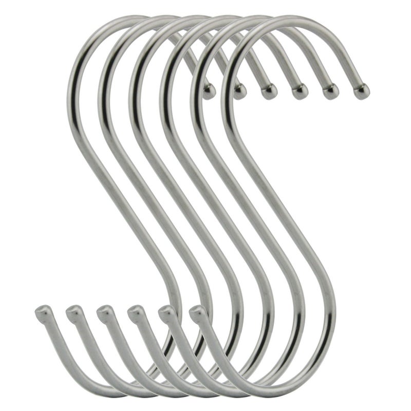 RuiLing 6-Pack 4.7 Inches Extra Large S Shape Hooks,Heavy-Duty Stainless Steel Hanging Hooks - Multiple uses,Ideal for Apparel, Kitchenware, Utensils, Plants, Towels, Gardening Tools. - Image 1